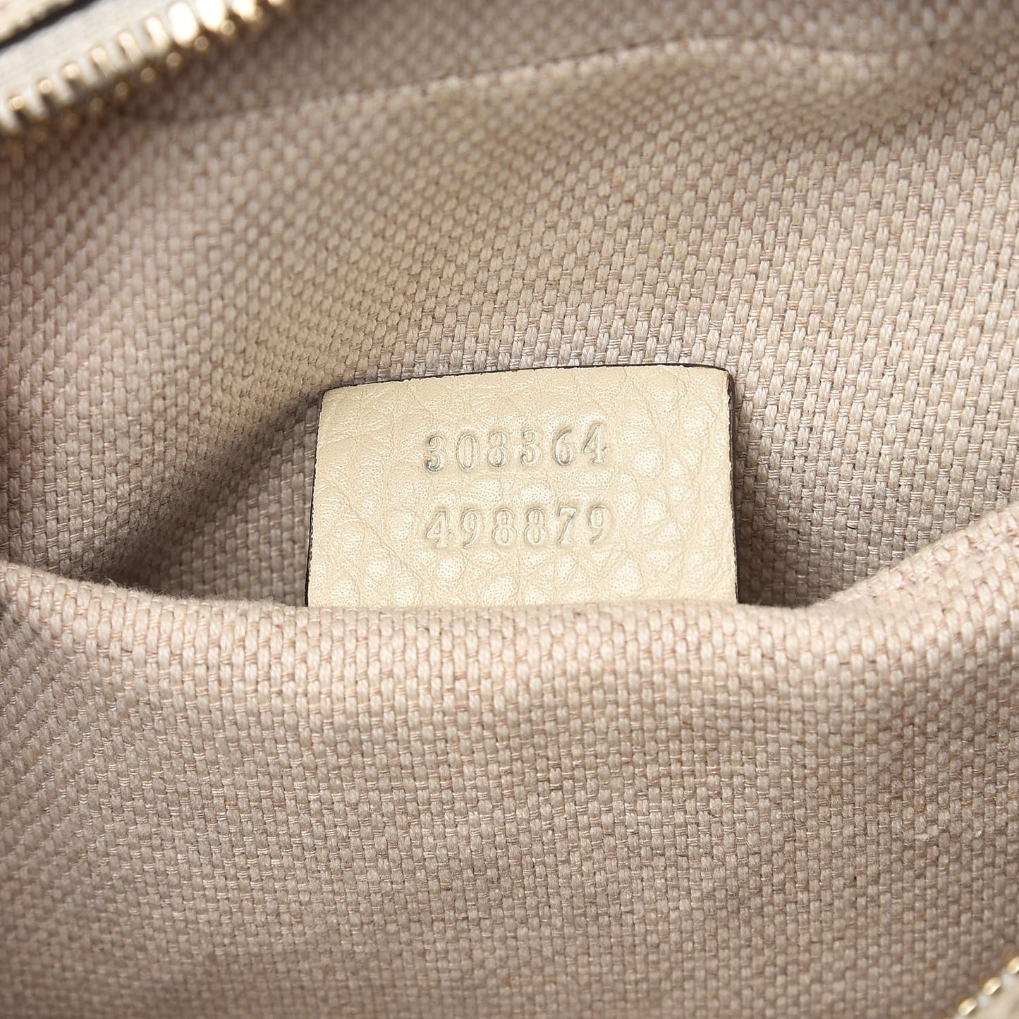 Pebbled Calfskin Small Soho Disco Bag Off White