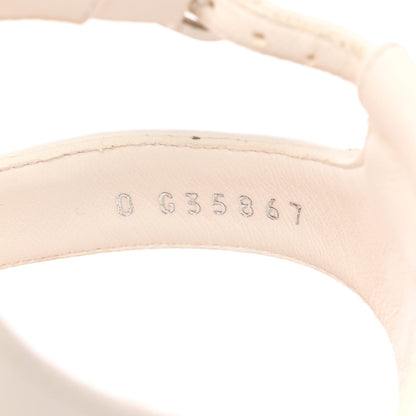Chanel Lambskin Quilted Chain Wedge Sandals 41 White 8 of 15