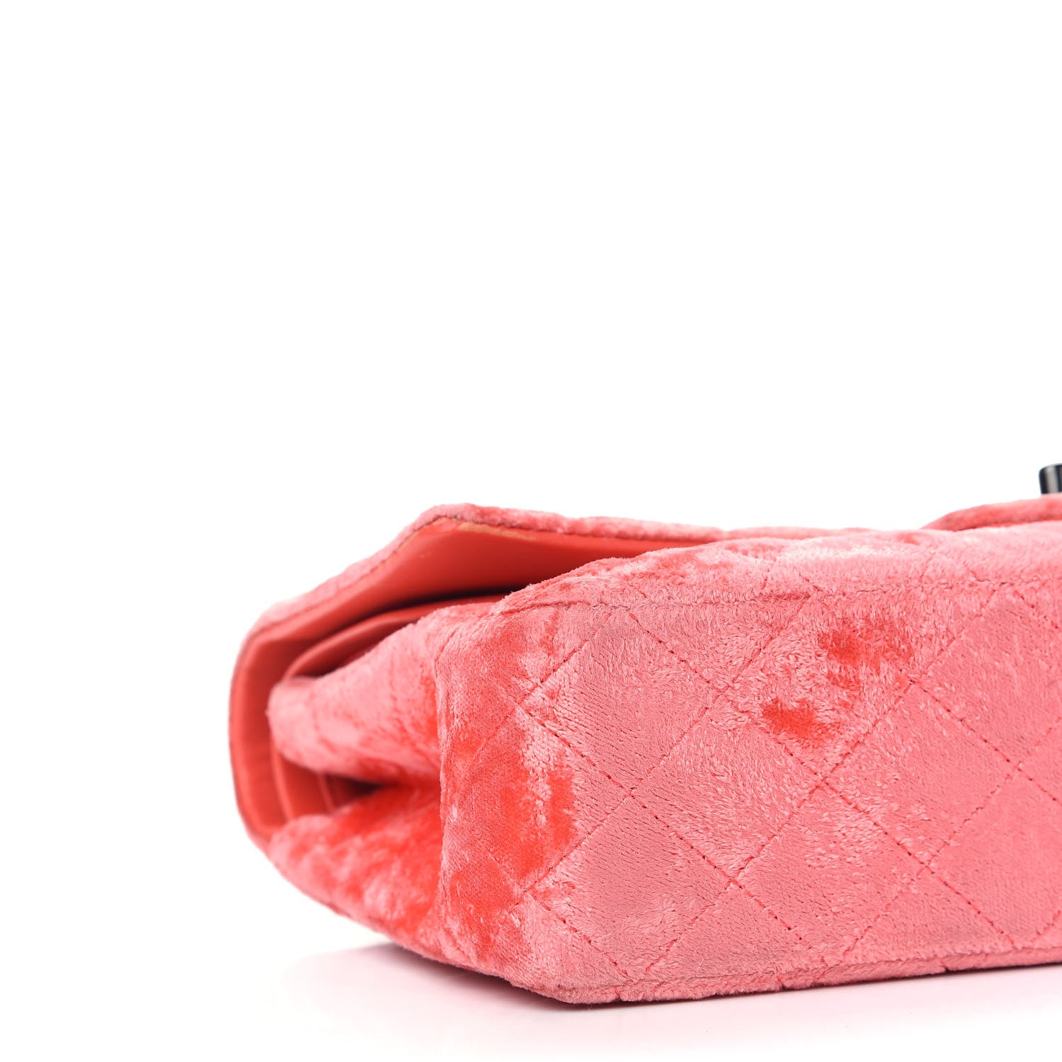 Chanel Velvet Quilted Medium Double Flap Coral 7 of 9