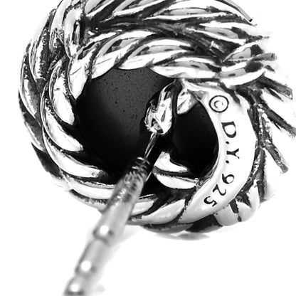 David Yurman Sterling Silver Black Orchid 8mm Chatelaine Earrings 3 of 4