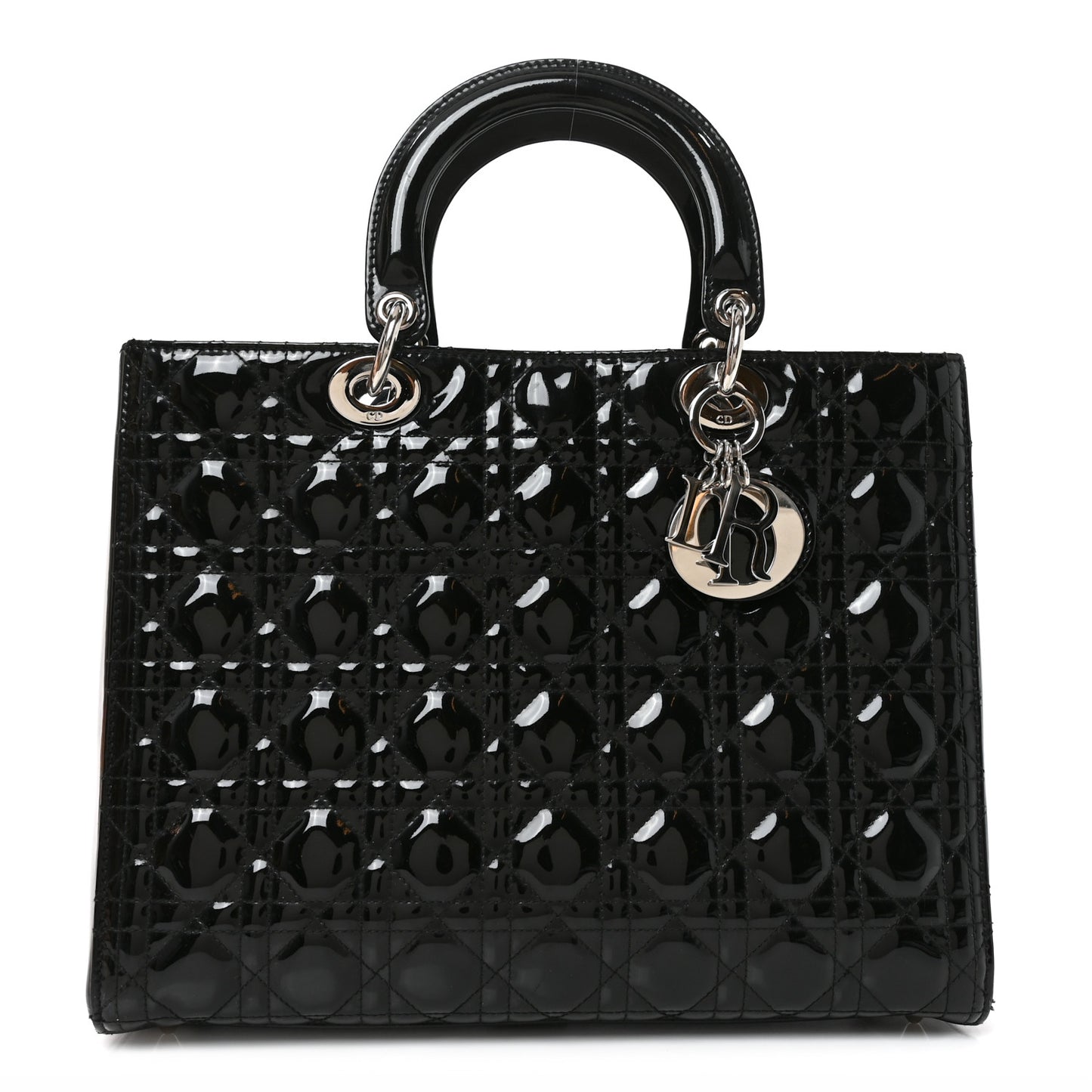 Patent Cannage Large Lady Dior Black