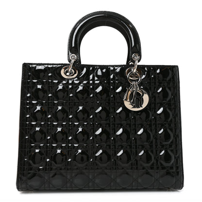 Christian Dior Patent Cannage Large Lady Dior Black 1 of 10