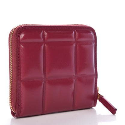 Bottega Veneta BOTTEGA VENETA Calfskin Padded Paper Mini Zip Wallet Amaranto 3 of 8