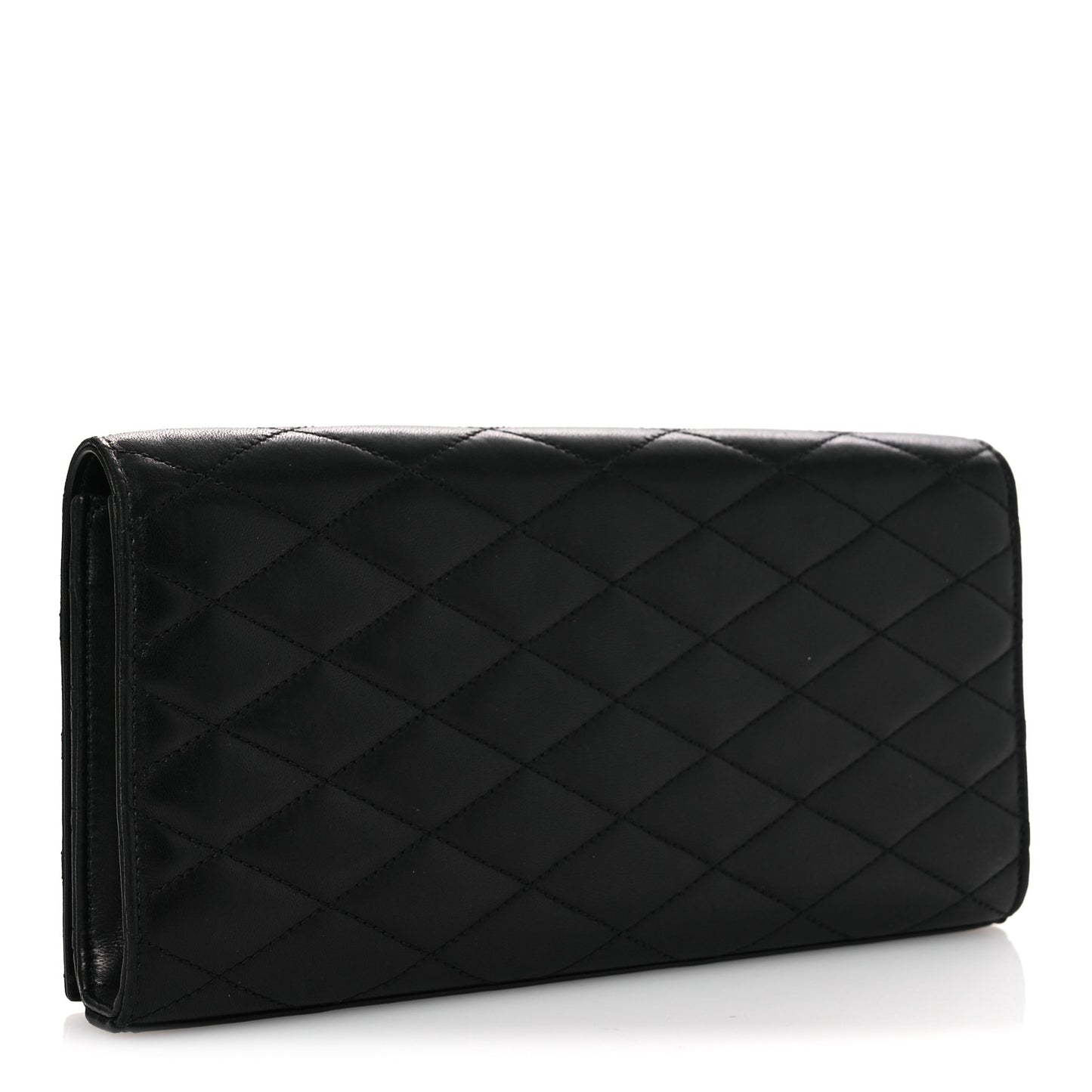 Lambskin Quilted Kate Clutch Black