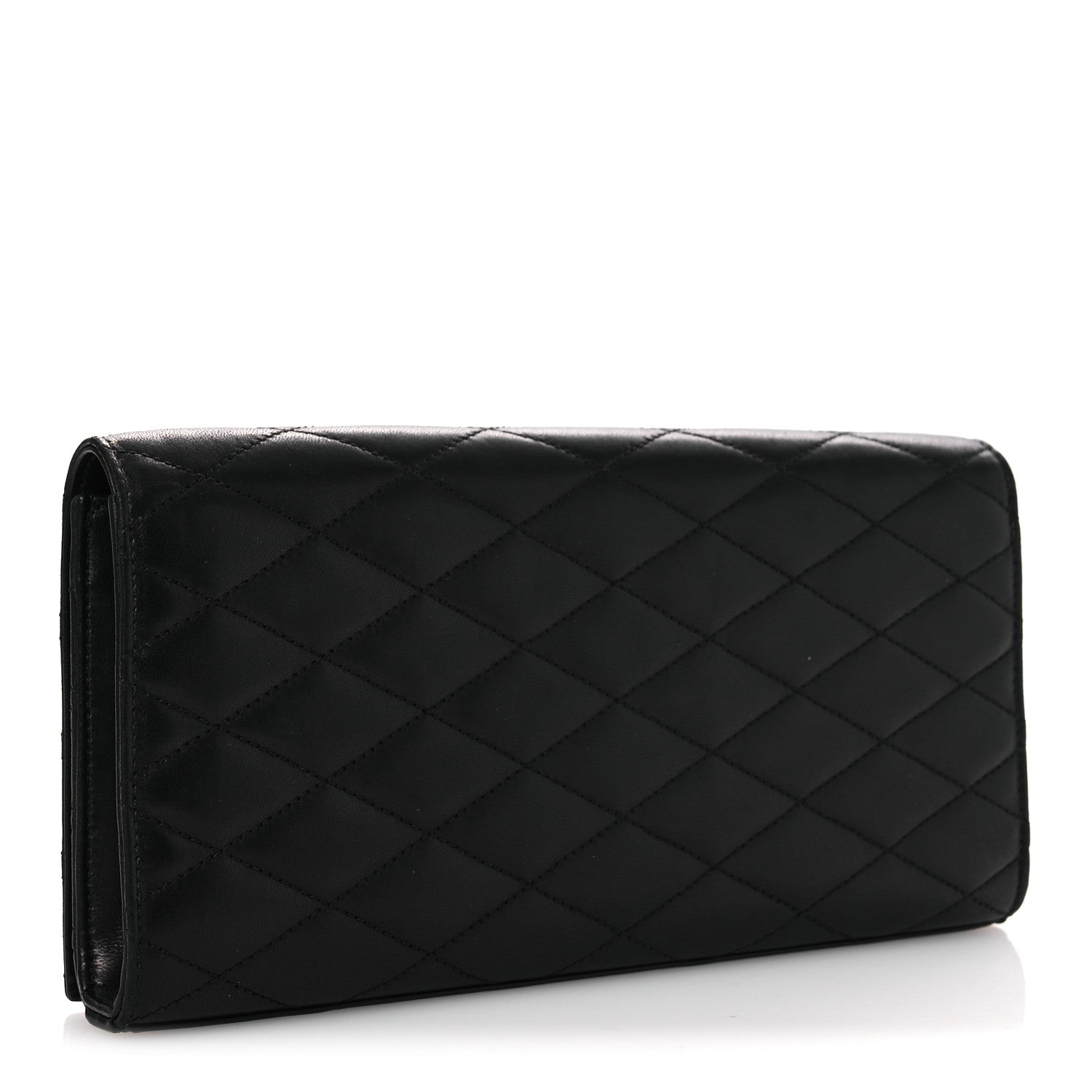 Saint Laurent Lambskin Quilted Kate Clutch Black 3 of 11