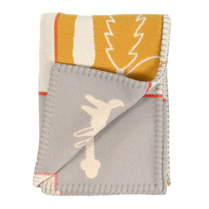 Hermes Wool Cashmere Avalon Epopee Blanket Jaune Miel Gris Perle 2 of 3