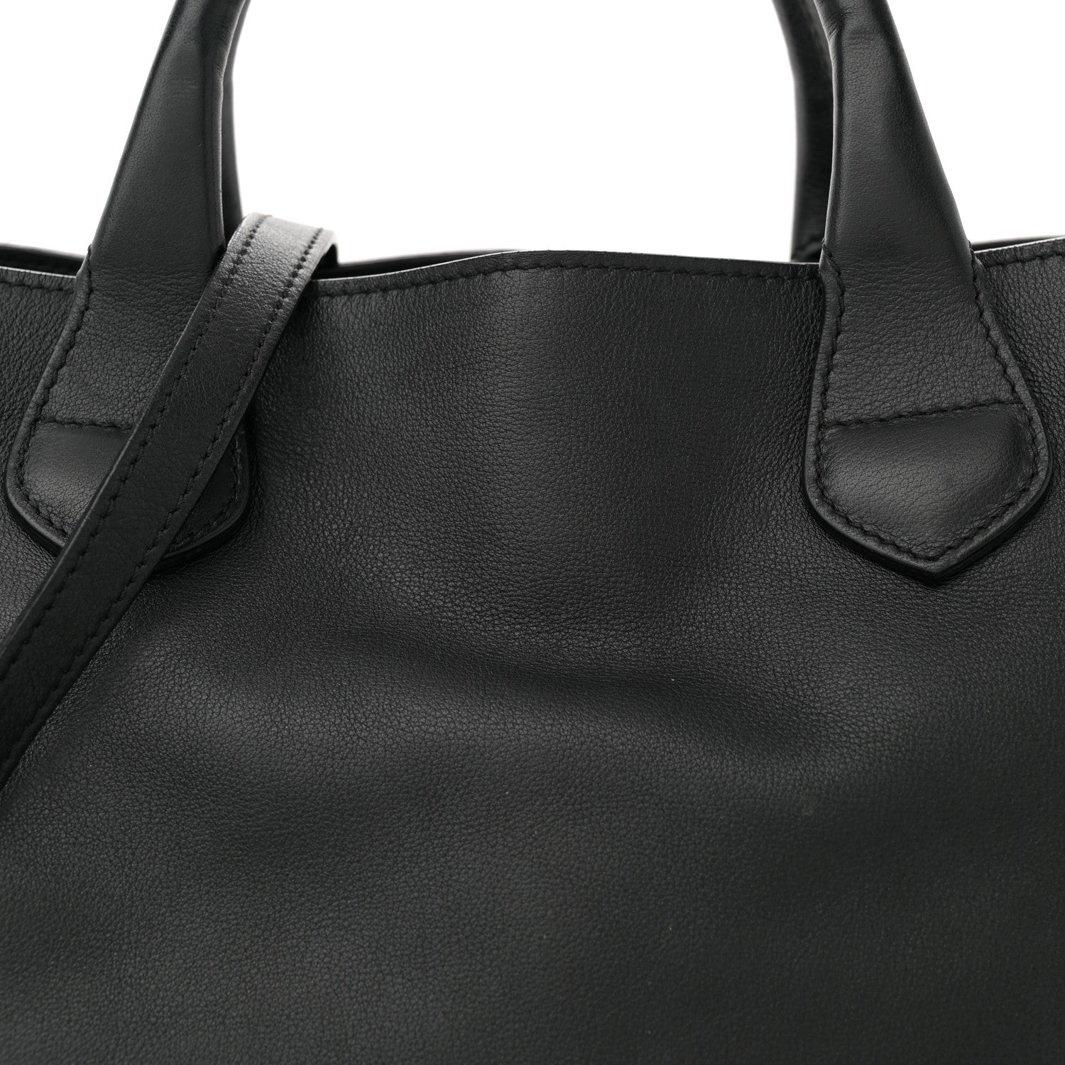 Burberry Smooth Calfskin Medium Sartorial Banner Tote Black 8 of 15