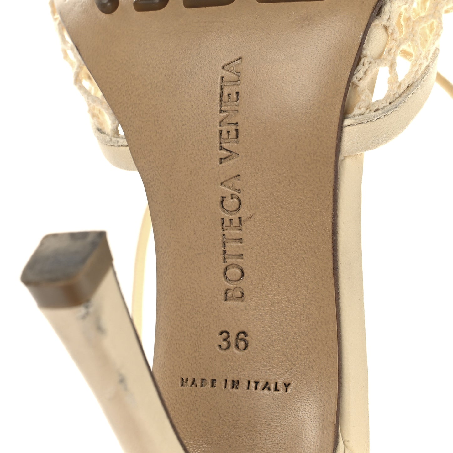 Mesh Nappa Stretch Ankle Tie Sandals 36 Toile