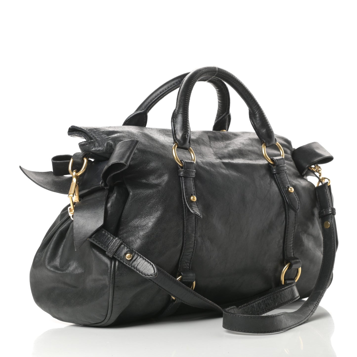 Soft Calfskin Small Bow Bag Black
