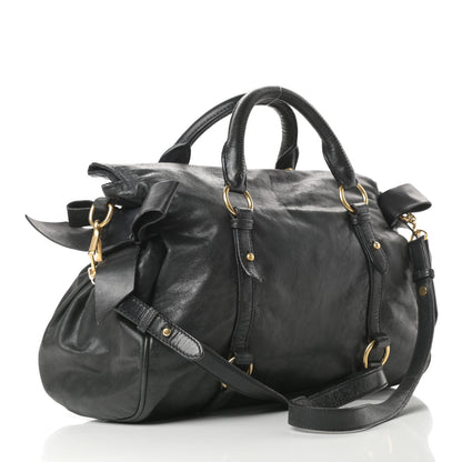 Miu Miu Soft Calfskin Small Bow Bag Black 3 of 16