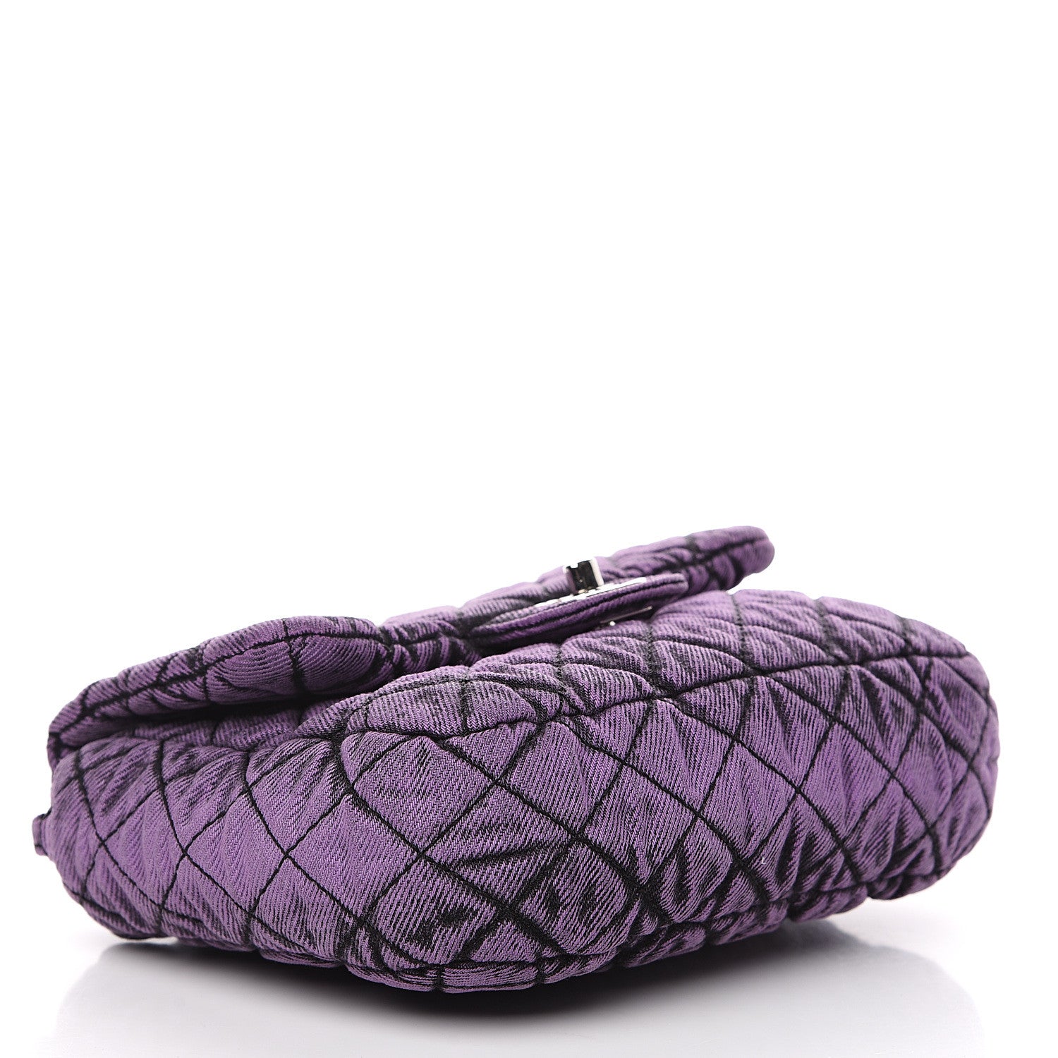 Chanel Washed Denim Quilted Small Denimpression Flap Violet Purple Black 3 of 9