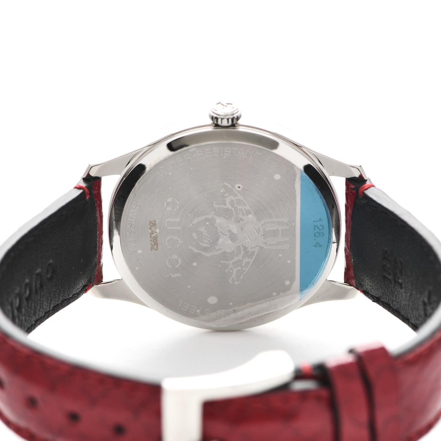 Stainless Steel Lizard Red Mother of Pearl 36mm G-Timeless Charm Quartz Watch