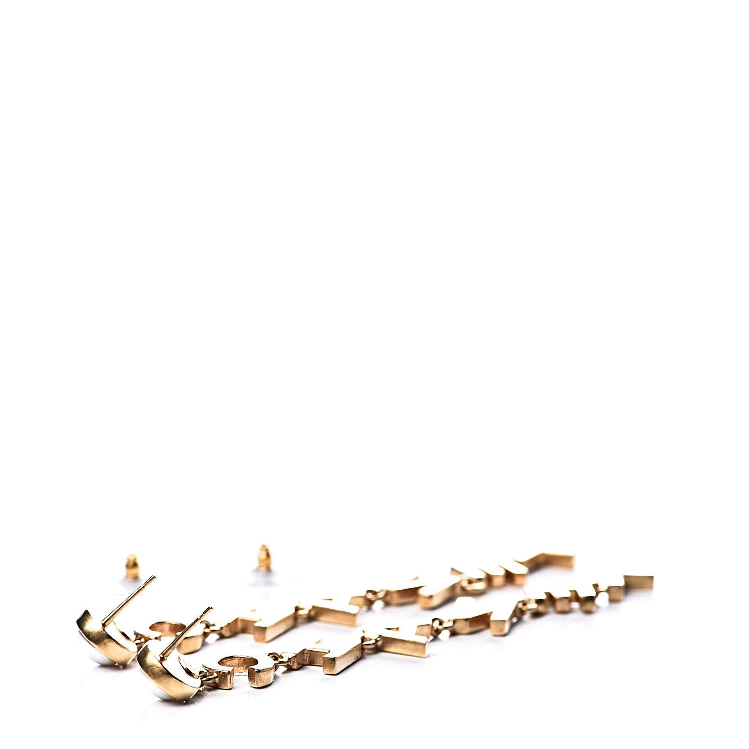Chanel Crystal Pearl 90’s Icon Drop Letter Earrings Gold 3 of 5
