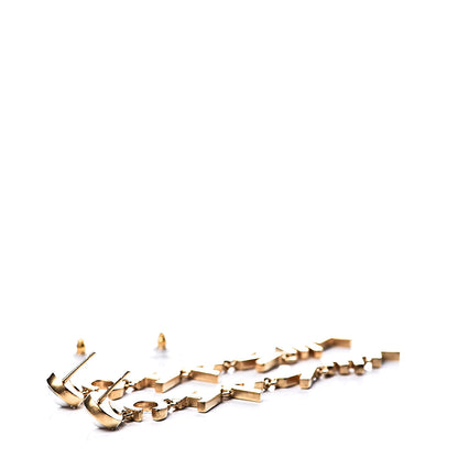 Chanel Crystal Pearl 90’s Icon Drop Letter Earrings Gold 3 of 5
