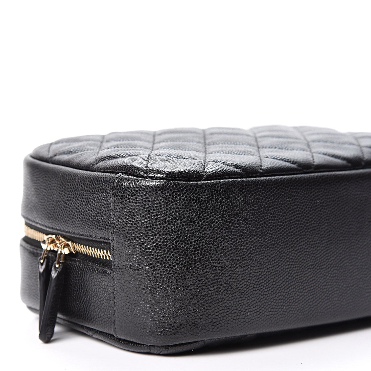 Chanel Caviar Quilted Curvy Pouch Cosmetic Case Black 6 of 7