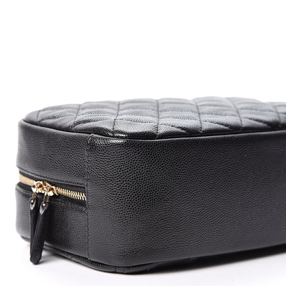 Chanel Caviar Quilted Curvy Pouch Cosmetic Case Black 6 of 7