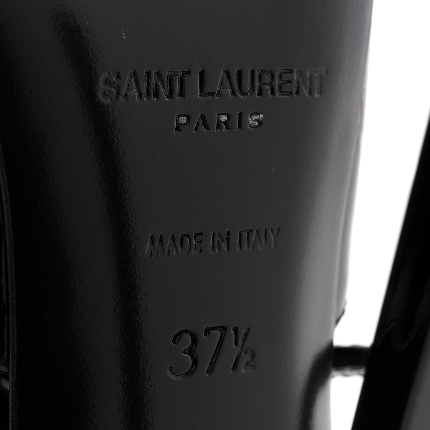 Saint Laurent Patent Calfskin Crystal Anouk Pumps 37.5 Black 7 of 12