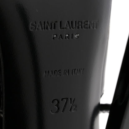 Saint Laurent Patent Calfskin Crystal Anouk Pumps 37.5 Black 7 of 12