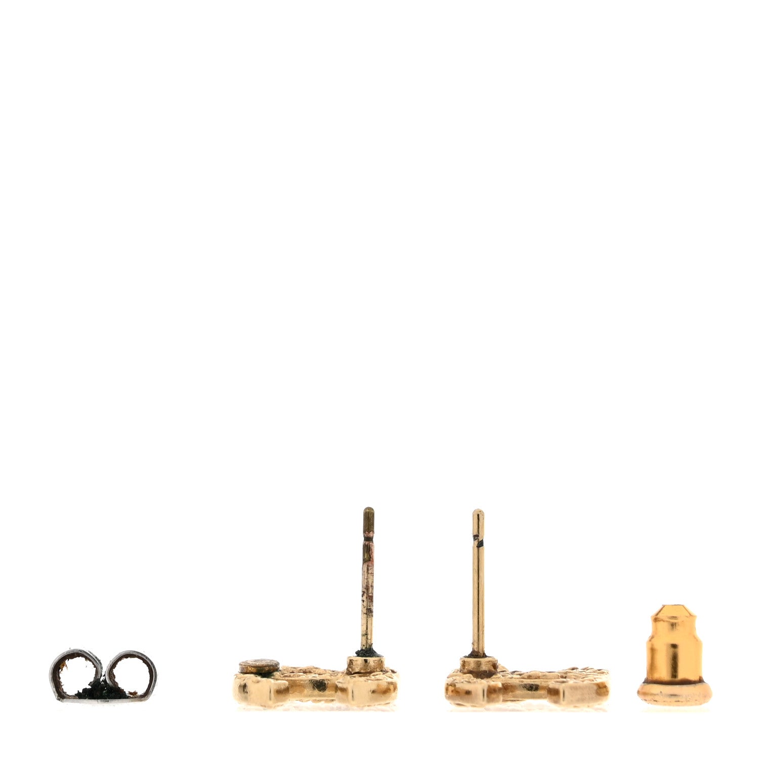 Chanel Metal Textured CC Earrings Gold 3 of 6