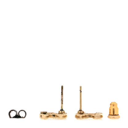 Chanel Metal Textured CC Earrings Gold 3 of 6