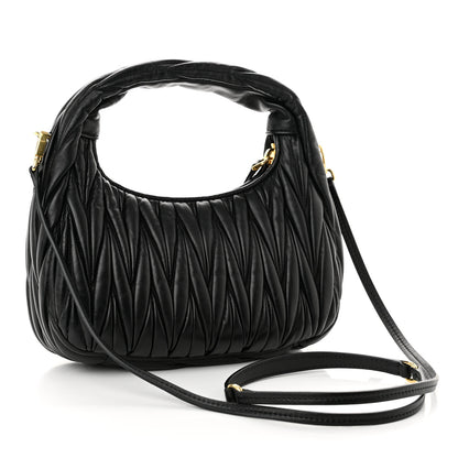 Miu Miu Nappa Matelasse Small Wander Hobo Black 2 of 8