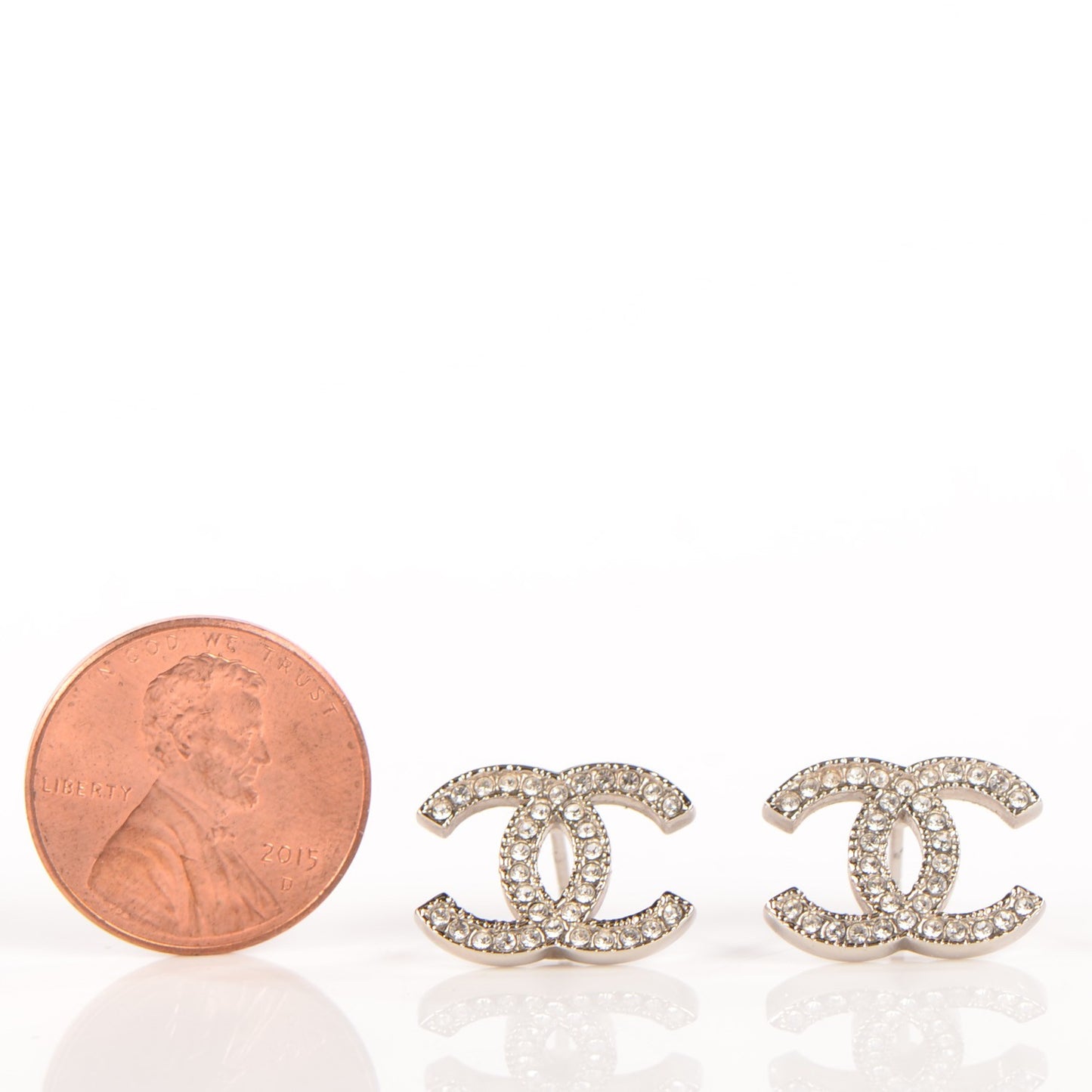 Crystal CC Earrings Silver