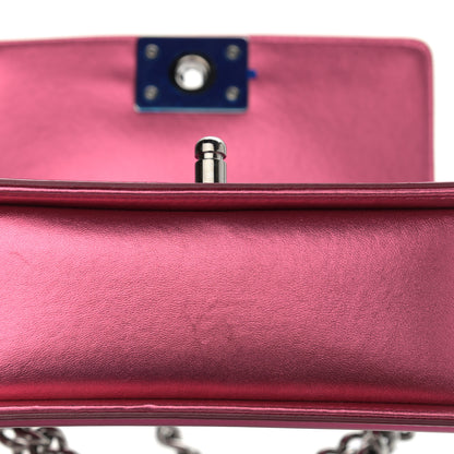 Chanel Metallic Patent Calfskin Quilted Small Boy Flap Pink 13 of 13