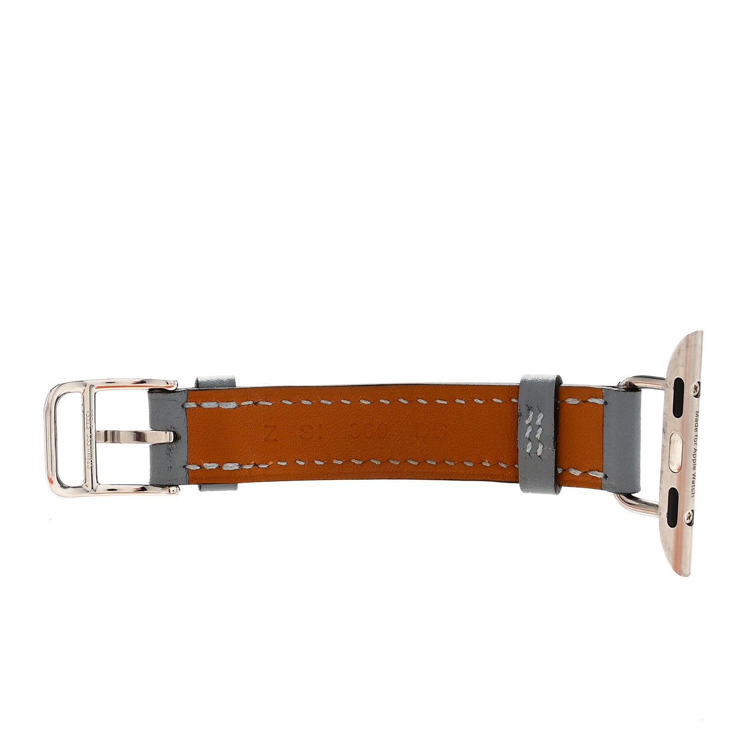 Hermes Swift 41mm Apple Watch Attelage Double Tour Band Bleu Lin 4 of 5