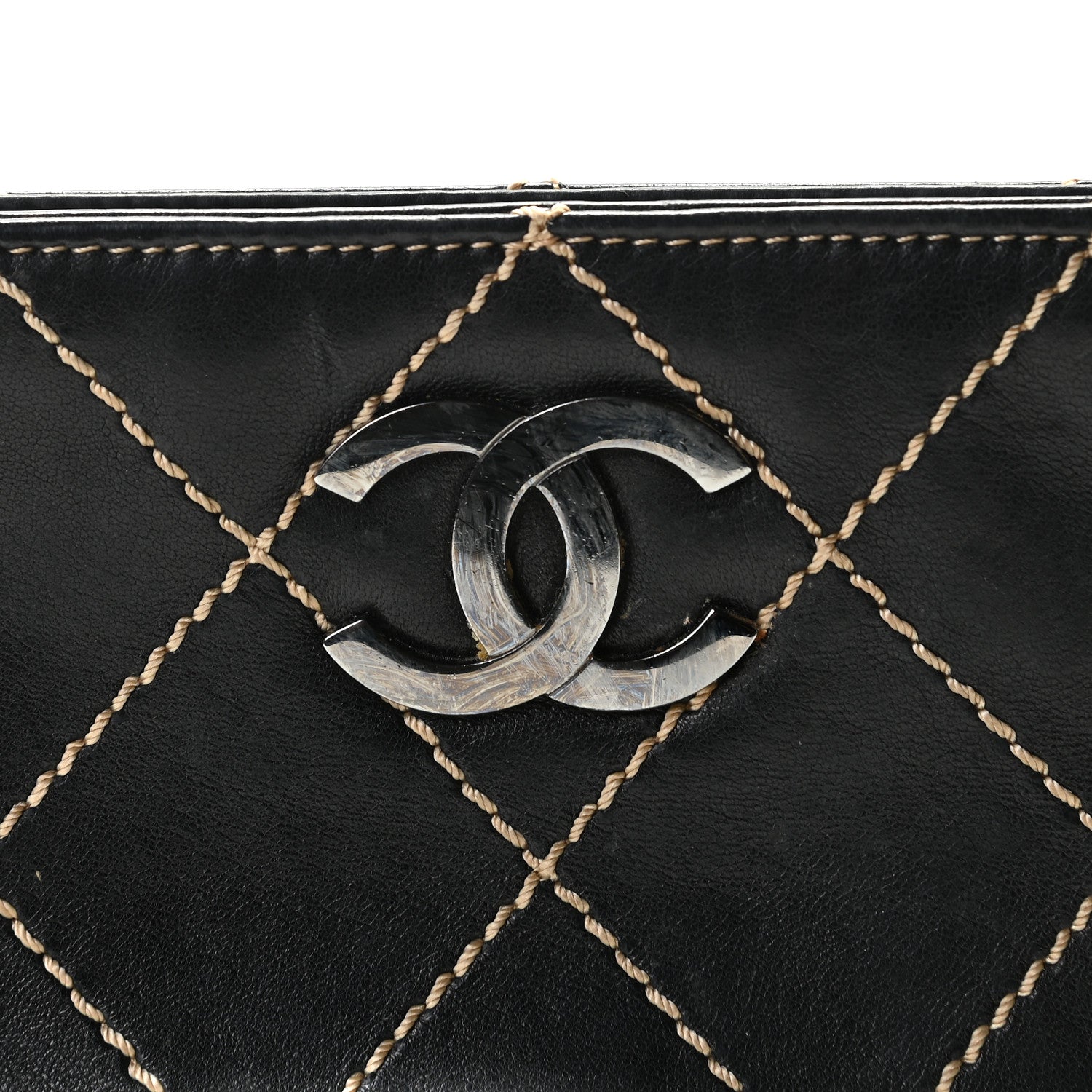 Chanel Lambskin Surpique Stitch Pochette Black 8 of 8