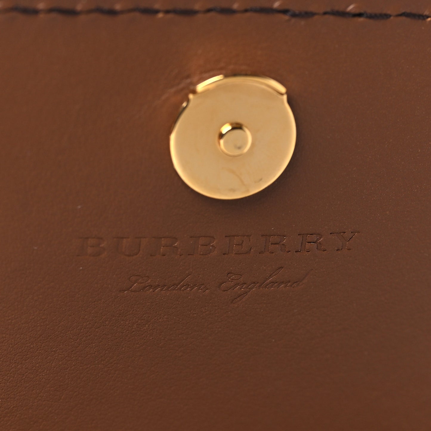 Grained Calfskin House Check Tartan Mix Hampshire Wallet On Chain Tan