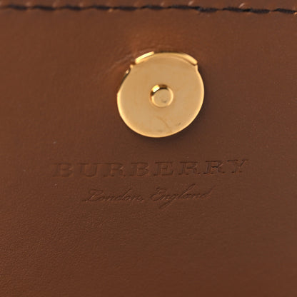 Burberry Grained Calfskin House Check Tartan Mix Hampshire Wallet On Chain Tan 5 of 9