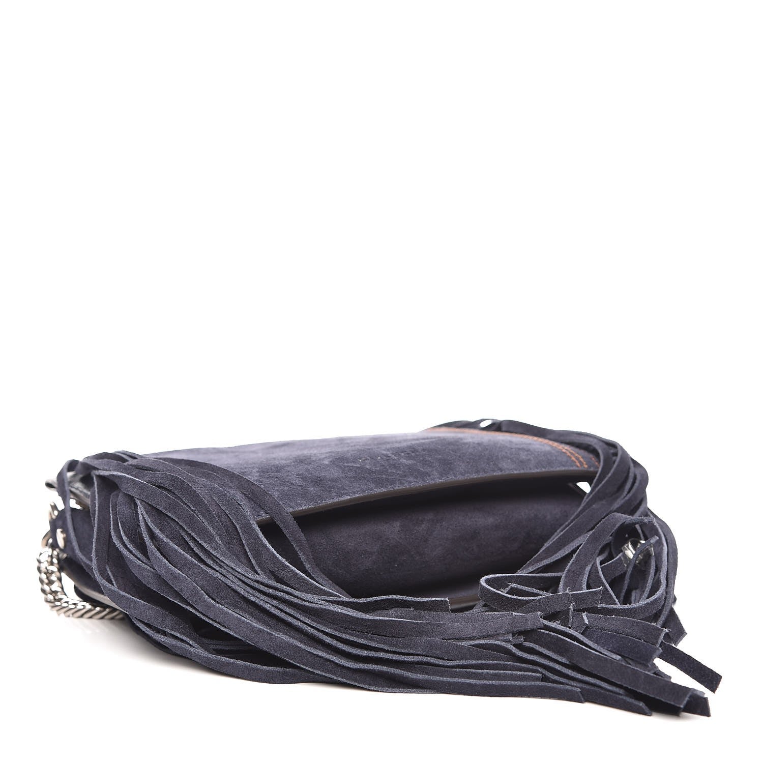 Givenchy Calfskin Suede Fringe Cross 3 Crossbody Bag Dark Blue 11 of 15
