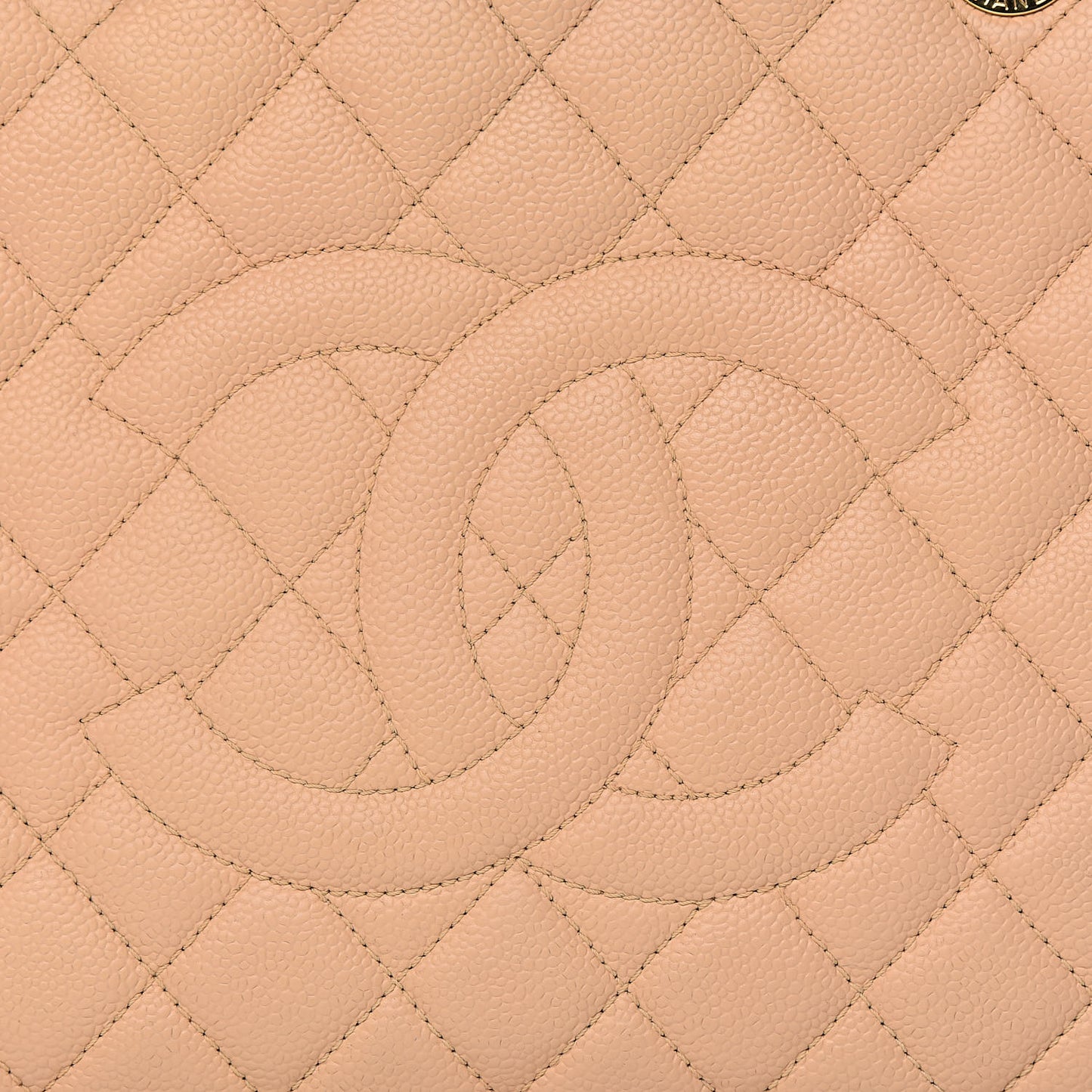 Caviar Quilted Grand Shopping Tote GST Beige