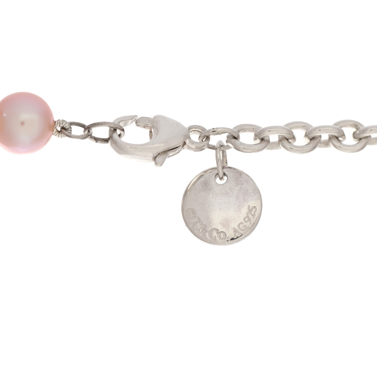 Sterling Silver Freshwater Pearl 7-8mm Ziegfeld Necklace Pink