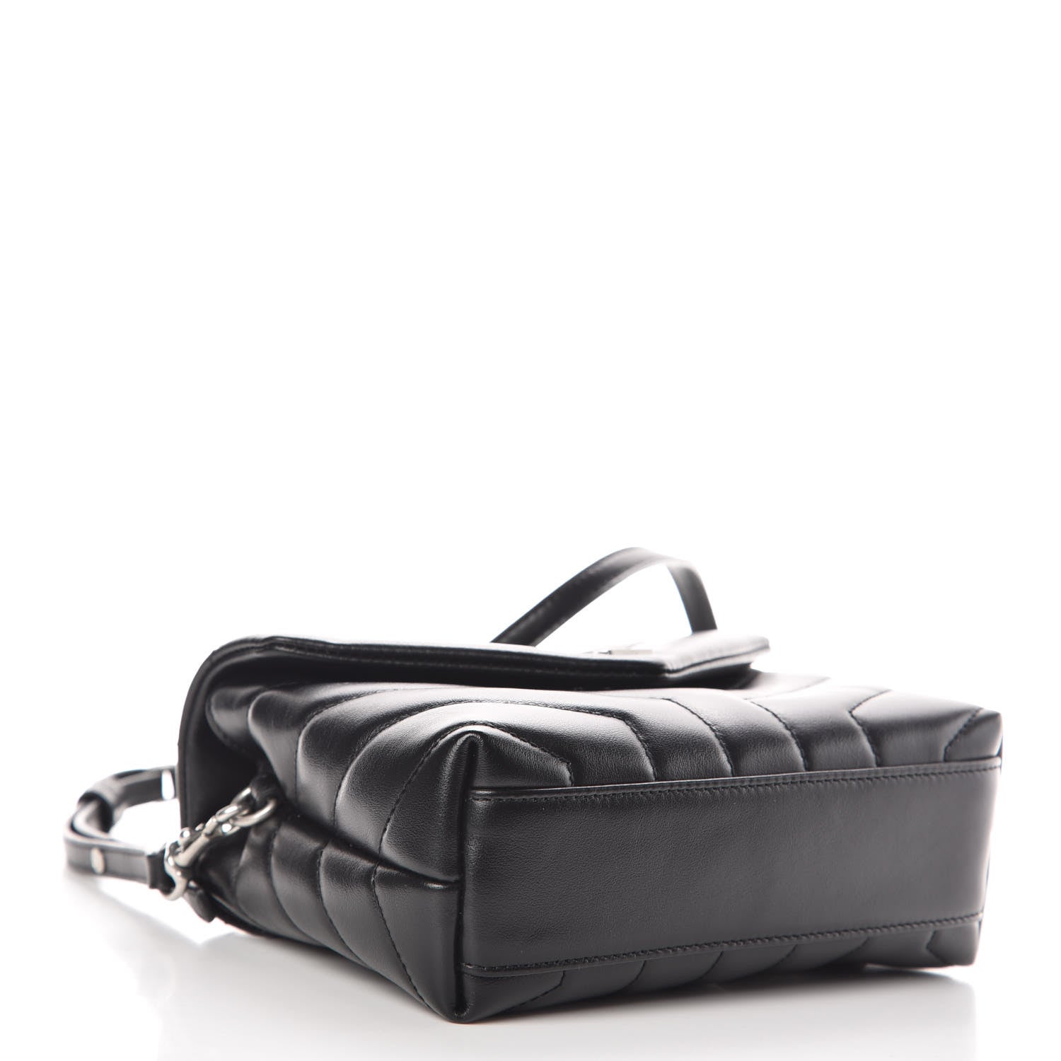 Saint Laurent Calfskin Y Quilted Monogram Toy Loulou Crossbody Bag Black 4 of 16