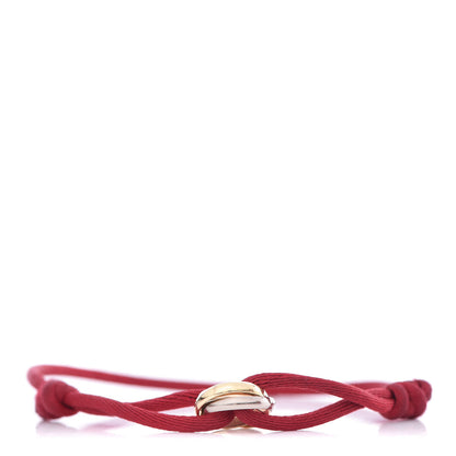 Cartier 18K Pink Yellow White Gold Trinity Cord Bracelet Red 1 of 8