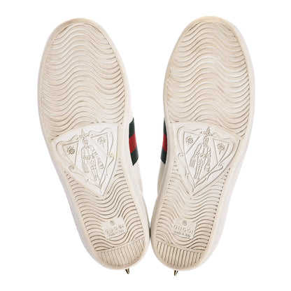 Gucci Calfskin Web Pearl Studded Ace Sneakers 36 White 9 of 10