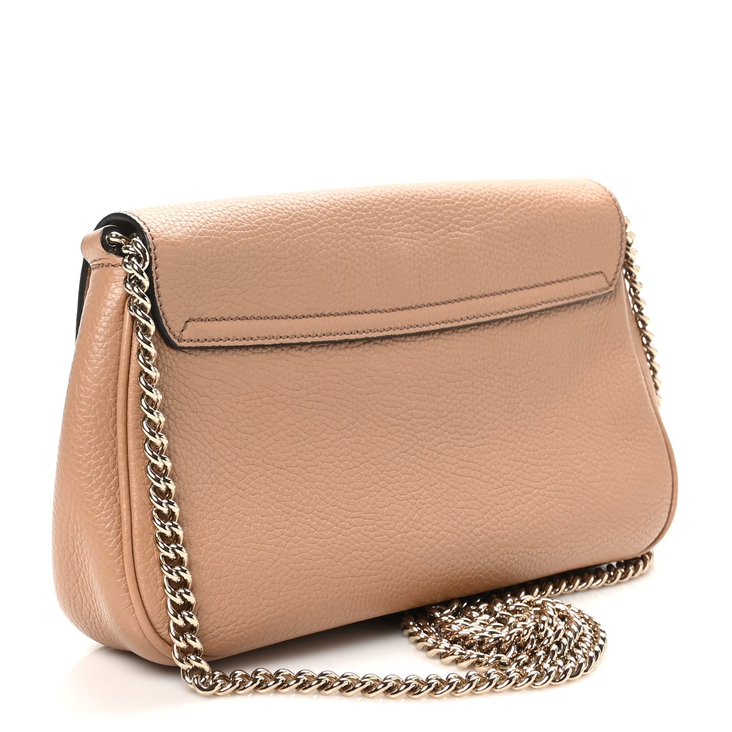 Pebbled Calfskin Medium Soho Flap Crossbody Camelia