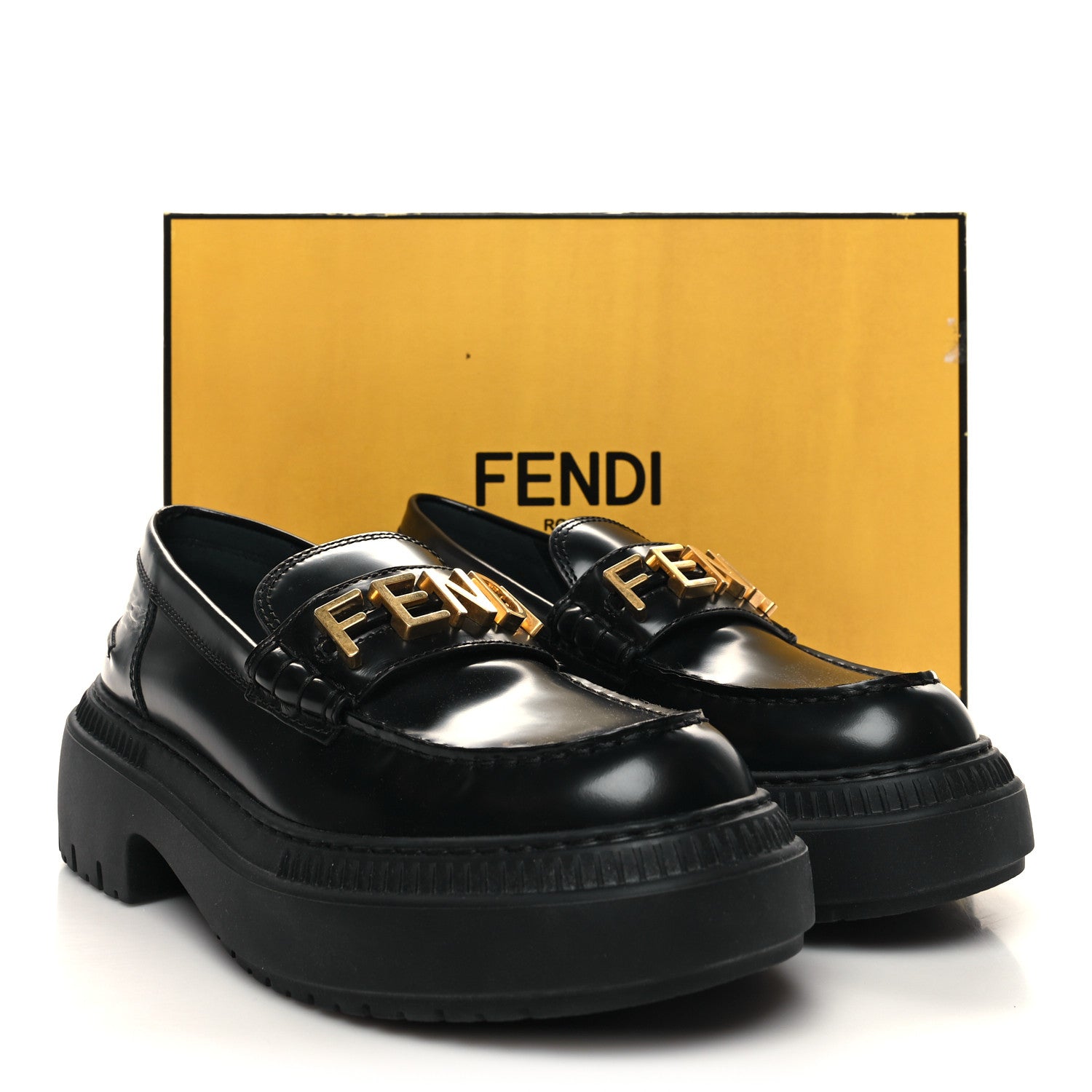 Fendi Vitello Abrasivato Fendigraphy 50mm Loafers 41 Black 11 of 11
