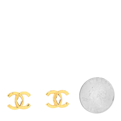 Chanel Metal Crystal CC Marquise Earrings Gold 2 of 4