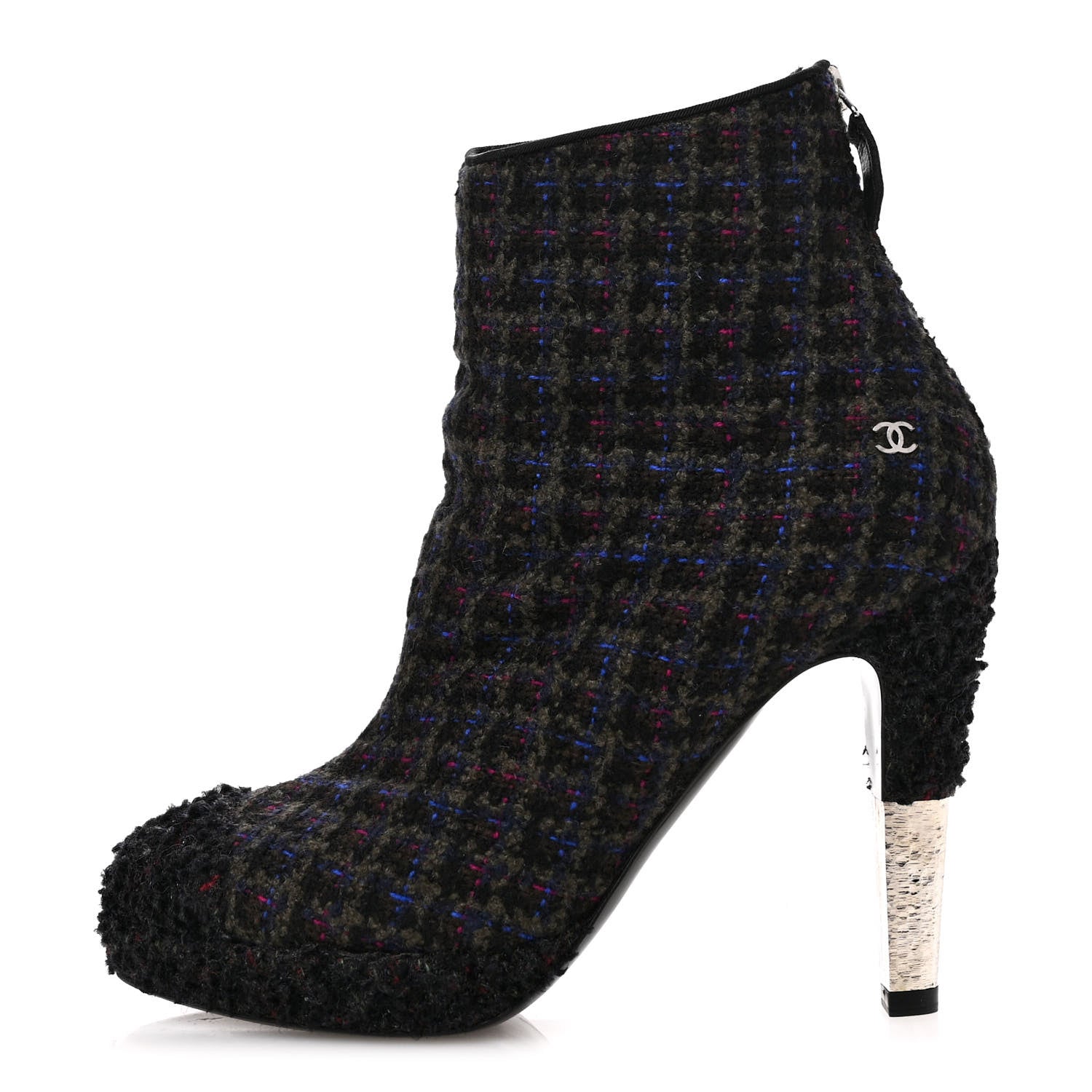 Chanel Tweed Short Ankle Boots 38 Multicolor 1 of 10