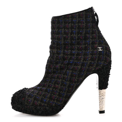 Chanel Tweed Short Ankle Boots 38 Multicolor 1 of 10