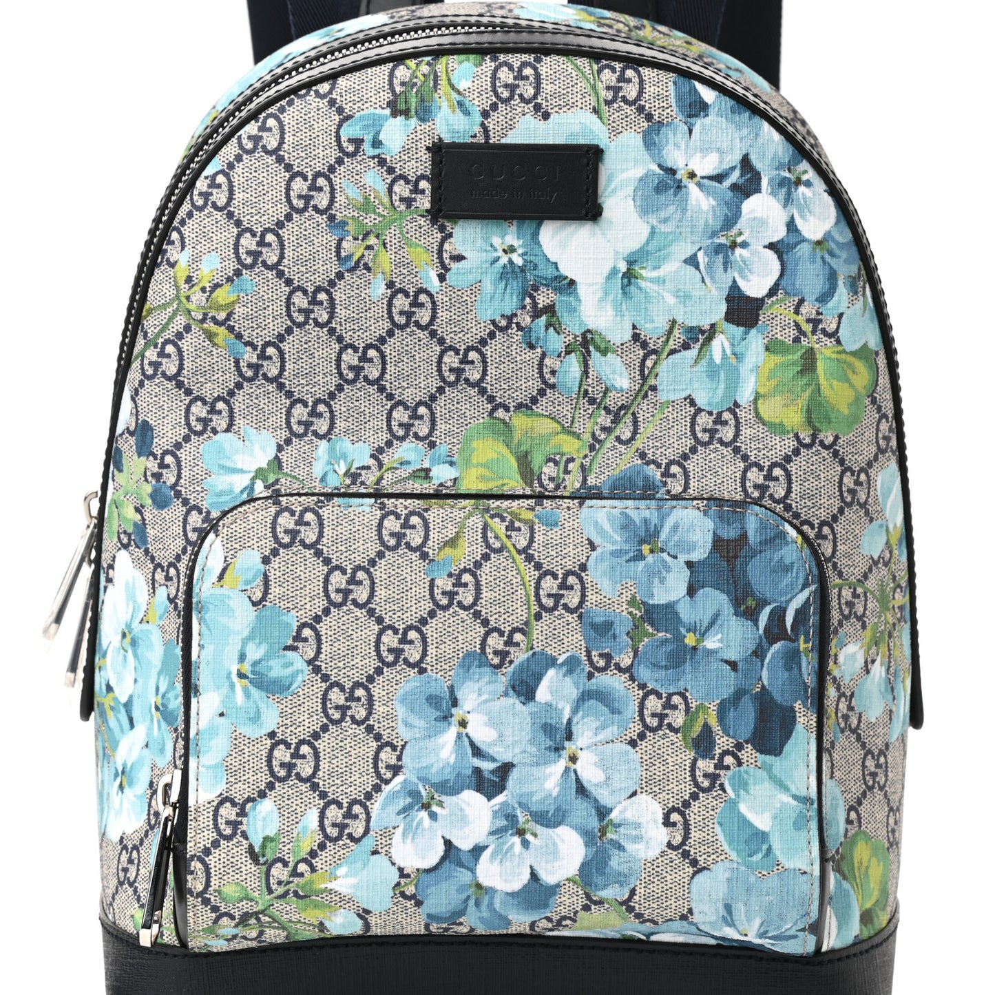 GG Supreme Monogram Blooms Small Day Backpack Blue