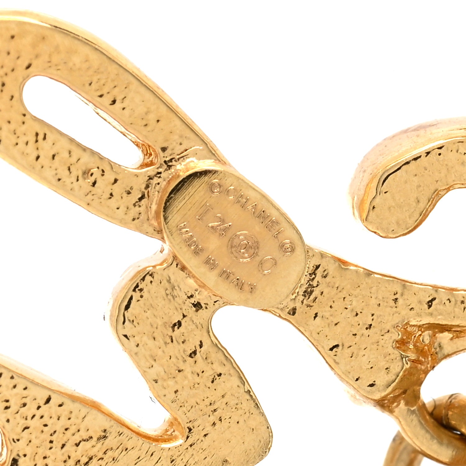 Chanel Metal Chain CC Hoop Earrings Gold 4 of 4