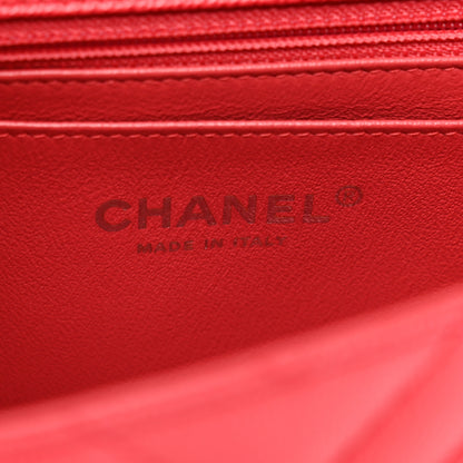 Chanel Caviar Chevron Quilted Mini Rectangular Flap Red 7 of 10