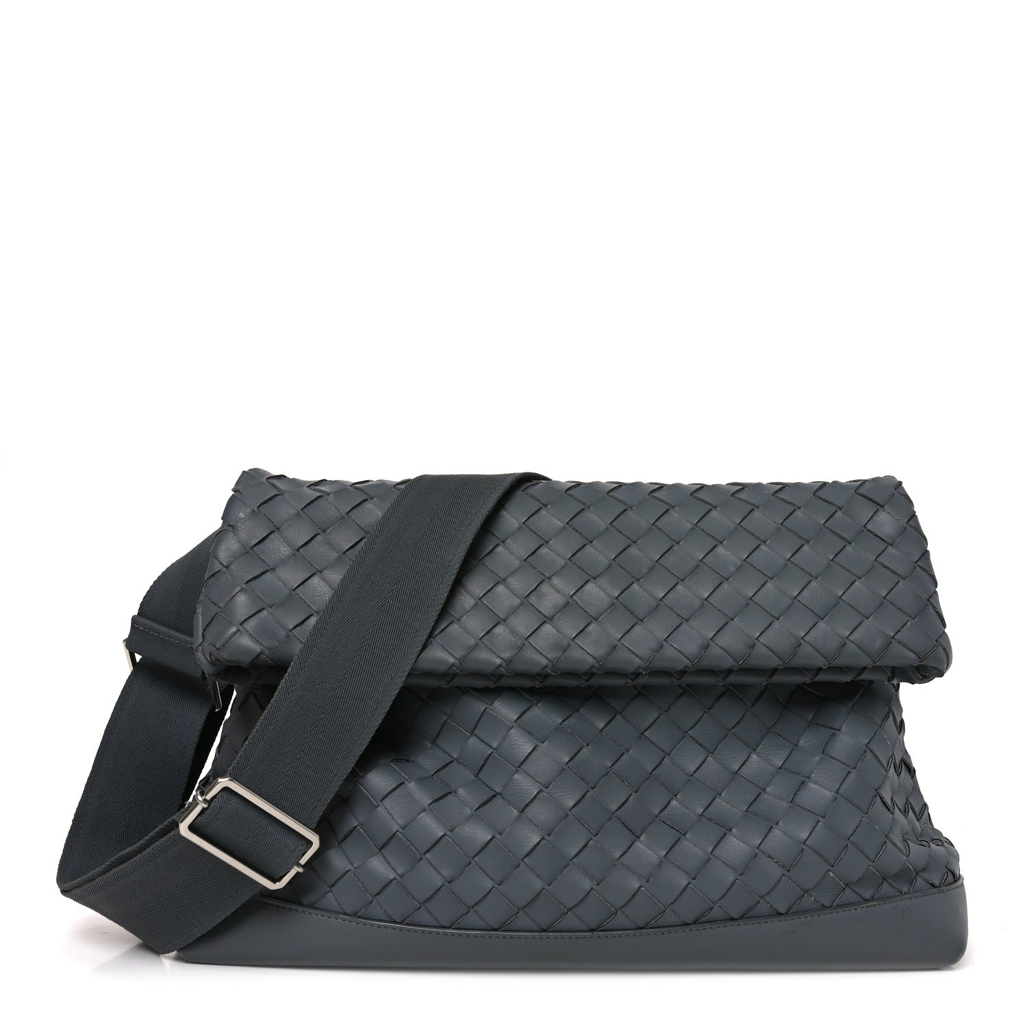 Bottega Veneta Nappa Intrecciato Large Fold Crossbody Messenger Thunder 1 of 10