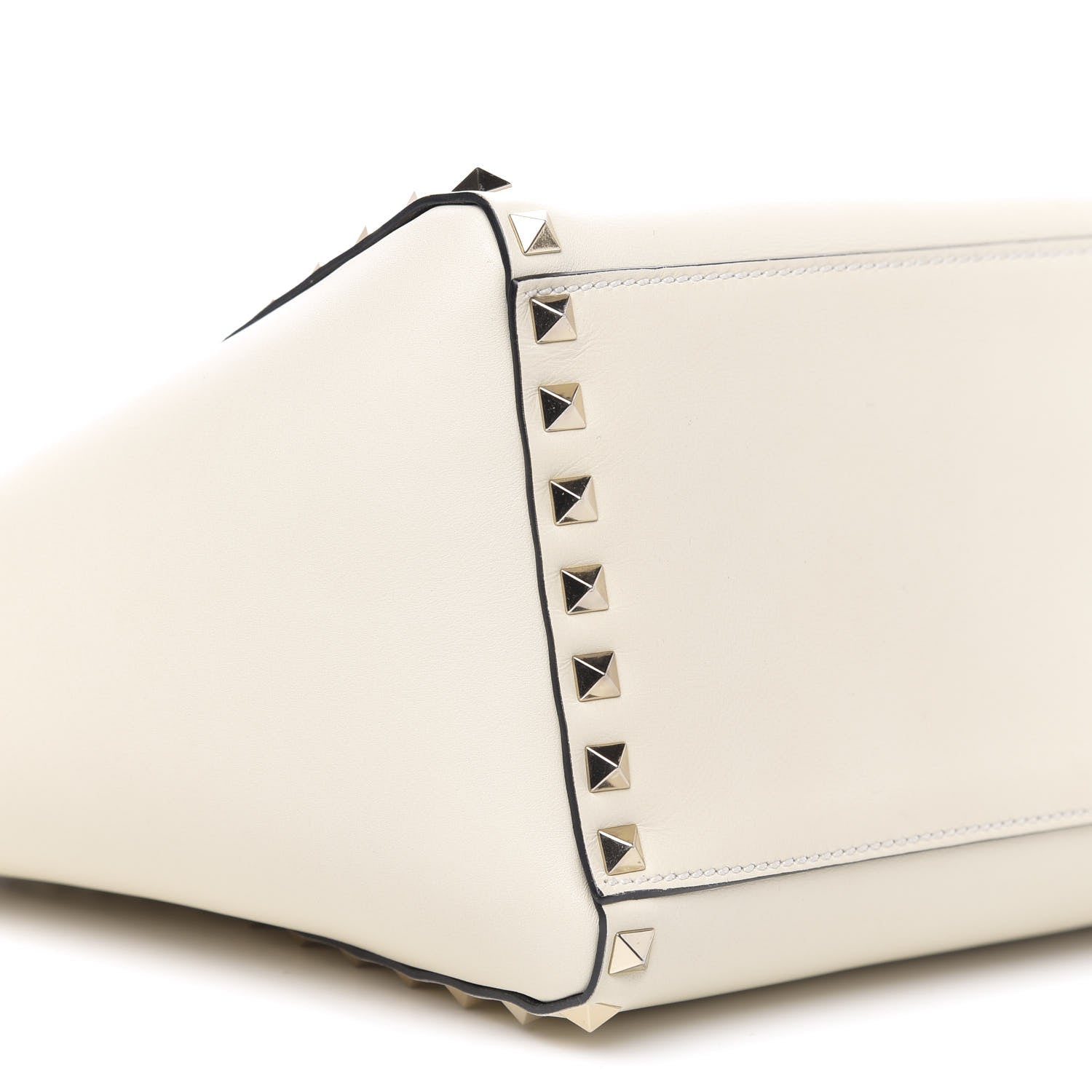 Valentino Garavani Vitello Small Rockstud Double Handle Tote Ivory 10 of 11