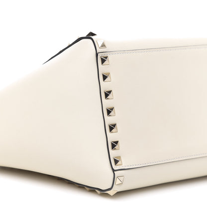 Valentino Garavani Vitello Small Rockstud Double Handle Tote Ivory 10 of 11