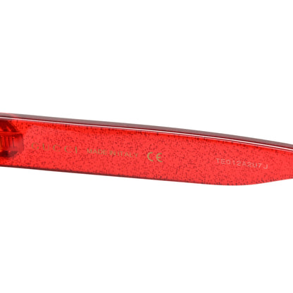 Gucci Acetate Square Frame Sunglasses GG0036S Glitter Red 6 of 8