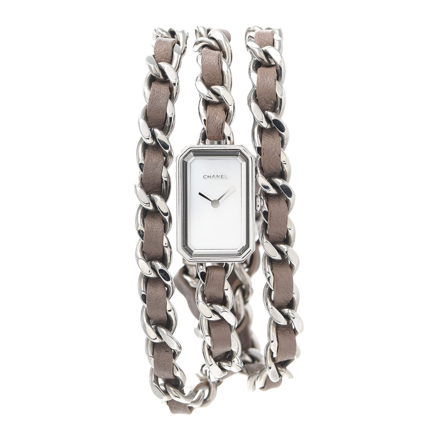 Stainless Steel Lambskin 16mm Premiere Rock Triple Row Quartz Watch Grey